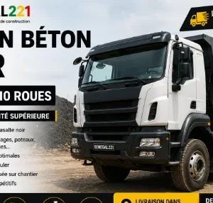 Camion Béton Noir 16m³ 10 Roues Sénégal : Prix & Livraison