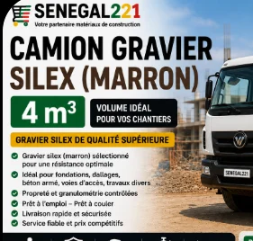 Camion Gravier Silex (Marron) 4m³ Sénégal : Prix & Livraison