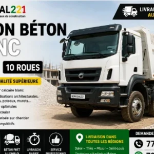 Camion Béton Blanc 16m³ 10 Roues Sénégal : Prix & Livraison