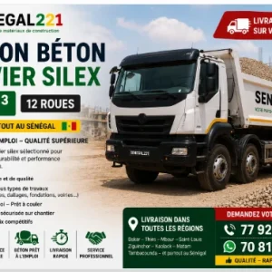Camion Béton Gravier Silex 16m³ 12 Roues Sénégal : Prix & Livraison