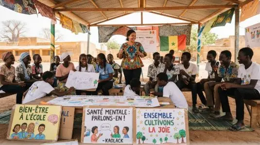 Santé mentale des jeunes : Enda Jeunesse Action et Kinderspostzegels mobilisent la jeunesse de Kaolack, Kahone et Sibassor